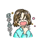 丸くて元気な女の子たち（個別スタンプ：9）