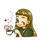 丸くて元気な女の子たち（個別スタンプ：13）