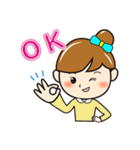 元気な女の子のカラフルスタンプ（個別スタンプ：2）