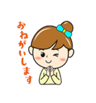 元気な女の子のカラフルスタンプ（個別スタンプ：4）