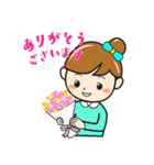 元気な女の子のカラフルスタンプ（個別スタンプ：5）