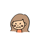 絶妙な表情の女の子（個別スタンプ：1）