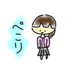パッツン女子の敬語スタンプ（個別スタンプ：5）