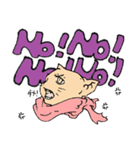 マフラーネコ（でか文字）（個別スタンプ：3）