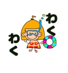 ゆるーいオレンジヘアーの女の子まるさん（個別スタンプ：23）