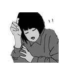 白黒イラスト（個別スタンプ：5）