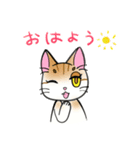 猫のみんみんとしろ 日常スタンプ（個別スタンプ：1）