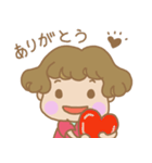 くせっ毛女の子（個別スタンプ：1）