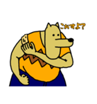 面長な犬のスタンプ（個別スタンプ：6）