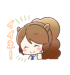 森の動物×女の子（個別スタンプ：2）