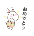 静かなウサギ（文字付）（個別スタンプ：9）