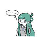 女の子と米と猫。（個別スタンプ：3）