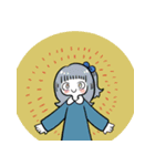女の子と米と猫。（個別スタンプ：10）