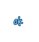 毎日使える青い文字たち。（個別スタンプ：9）