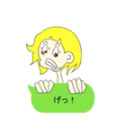 女の子のシンプルな吹き出しスタンプ（個別スタンプ：24）