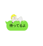 女の子のシンプルな吹き出しスタンプ（個別スタンプ：27）