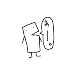 四角い人のスタンプ（個別スタンプ：2）
