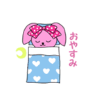 ピンクで可愛いうさぎさんのスタンプ（個別スタンプ：16）