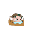 女の子達とブルドッグ（個別スタンプ：12）