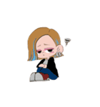 女の子達とブルドッグ（個別スタンプ：14）