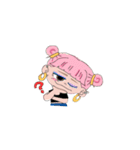 女の子達とブルドッグ（個別スタンプ：26）