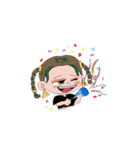 女の子達とブルドッグ（個別スタンプ：32）