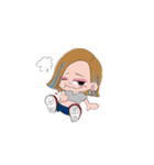 女の子達とブルドッグ（個別スタンプ：34）