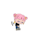女の子達とブルドッグ（個別スタンプ：36）