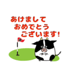 牛のゴルフ年賀状スタンプ2021【丑年】（個別スタンプ：1）