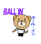 バレーボール犬 ポルトガル語と日本語（個別スタンプ：17）