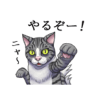 怪しげな猫（サバトラVer.）（個別スタンプ：4）