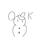 イラスト雪だるま（個別スタンプ：3）