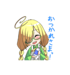 三つ編み眼鏡っ娘スタンプ（個別スタンプ：15）