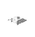 漢字 立体 3D 挨拶 返事（個別スタンプ：3）