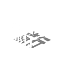 漢字 立体 3D 挨拶 返事（個別スタンプ：37）