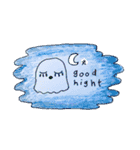 まつげおばけ(少しの英語)1（個別スタンプ：1）