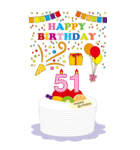 45～80歳・年齢の誕生日お祝いケーキ（個別スタンプ：7）