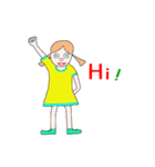 お下げ髪の少女ウイバージョン2（個別スタンプ：3）
