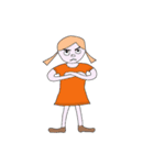 お下げ髪の少女ウイバージョン2（個別スタンプ：7）