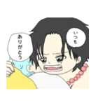 水色男子 x ONE PIECE（個別スタンプ：15）