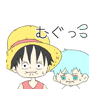 水色男子 x ONE PIECE（個別スタンプ：33）