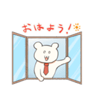 白目で働くくま（個別スタンプ：1）