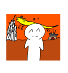 シンプルなデザインのキャラクター達による（個別スタンプ：5）