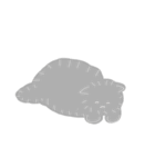 長毛短足顔シンプルねこ（個別スタンプ：4）