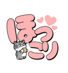 使いやすいデカ文字スタンプ✨サバ白大和猫（個別スタンプ：20）