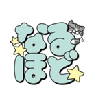 使いやすいデカ文字スタンプ✨サバ白大和猫（個別スタンプ：27）