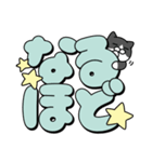 使いやすいデカ文字スタンプ✨白黒猫✨大和猫（個別スタンプ：27）