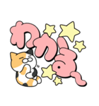 使いやすいデカ文字スタンプ✨三毛猫✨大和猫（個別スタンプ：35）