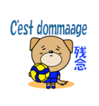 バレーボール犬 フランス語と日本語（個別スタンプ：13）