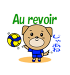 バレーボール犬 フランス語と日本語（個別スタンプ：20）